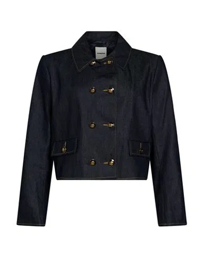 Sandro Woman Denim Outerwear Blue Size 2 Cotton