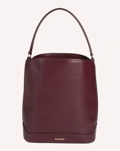 Sandro Woman Handbag Burgundy Size - Cowhide In Red