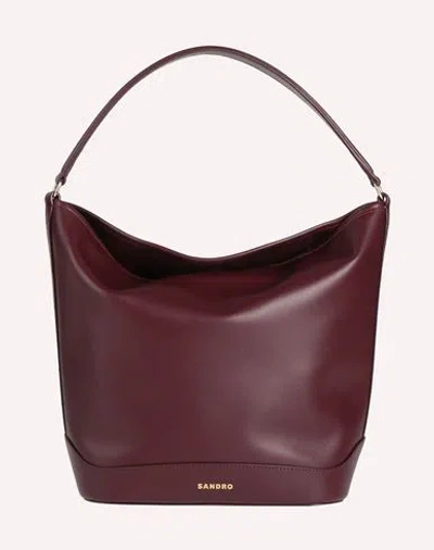 Sandro Woman Handbag Burgundy Size - Cowhide In Red