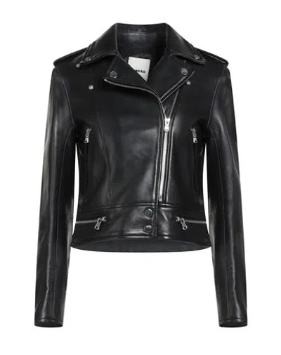 Sandro Woman Jacket Black Size 1 Lambskin