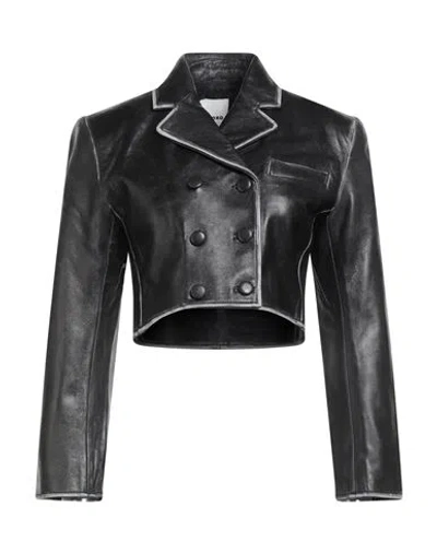 Sandro Woman Jacket Black Size 10 Lambskin