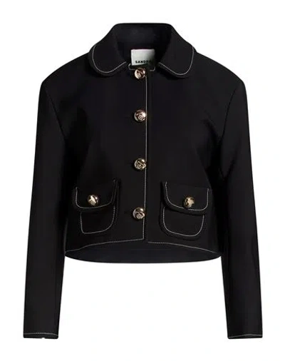 Sandro Woman Jacket Black Size 10 Polyester, Elastane