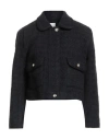 Sandro Woman Jacket Black Size 8 Cotton, Alpaca Wool, Virgin Wool, Polyamide, Modal In Black