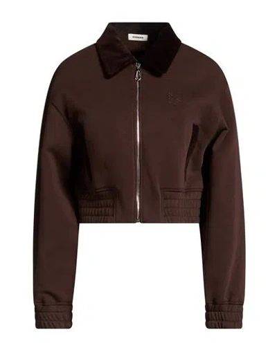 Sandro Woman Jacket Brown Size 2 Cotton, Polyester