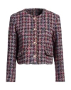 Sandro Woman Jacket Magenta Size 8 Acrylic, Cotton, Polyester, Virgin Wool, Viscose In Magenta