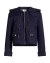 Sandro Woman Jacket Midnight Blue Size 2 Viscose, Elastane In Blue
