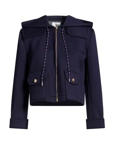 Sandro Woman Jacket Midnight Blue Size 2 Viscose, Elastane
