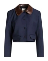 Sandro Woman Jacket Navy Size 2 Polyester, Elastane In Navy