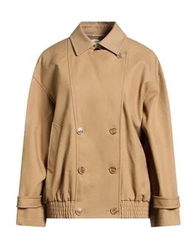 Sandro Woman Jacket Sand Size 8 Cotton In Neutral