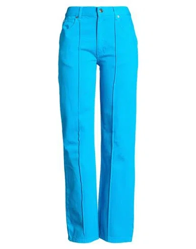 Sandro Woman Jeans Azure Size 10 Cotton In Blue