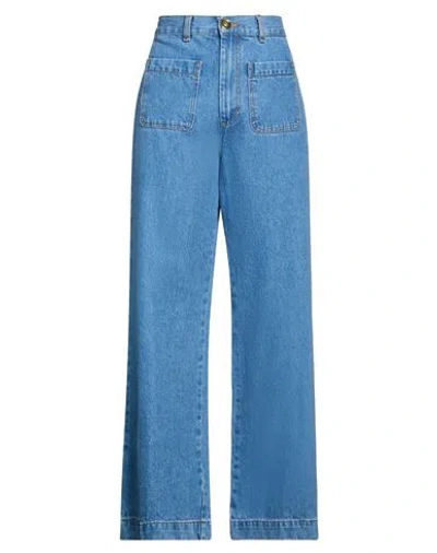 Sandro Woman Jeans Blue Size 6 Cotton In Multi