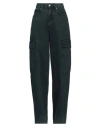 Sandro Woman Jeans Dark Green Size 10 Cotton In Green
