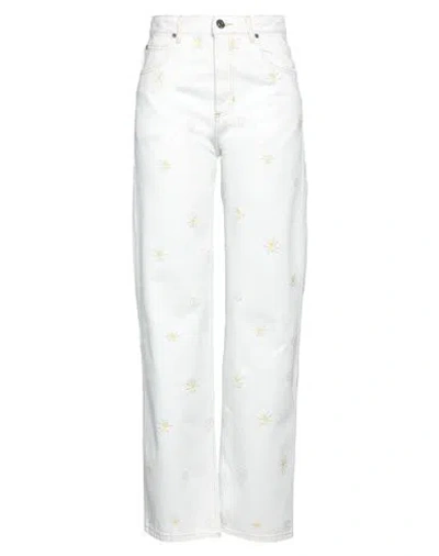 Sandro Woman Jeans White Size 8 Cotton, Polyester