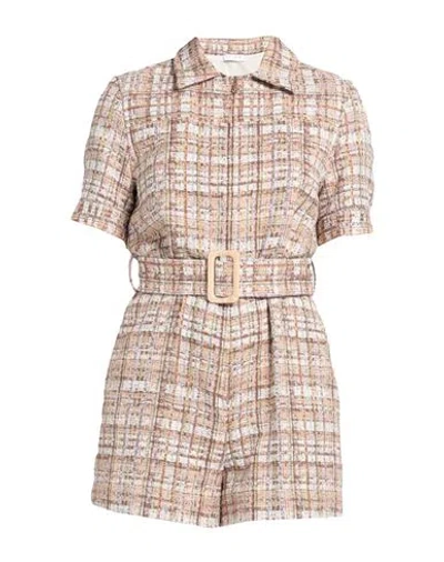 Sandro Woman Jumpsuit Brown Size 6 Cotton, Polyester, Acrylic, Polyamide
