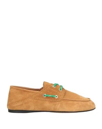 Sandro Woman Loafers Camel Size 6.5 Leather In Brown