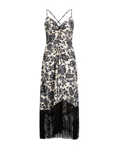 Sandro Woman Maxi Dress Beige Size 10 Silk In Black