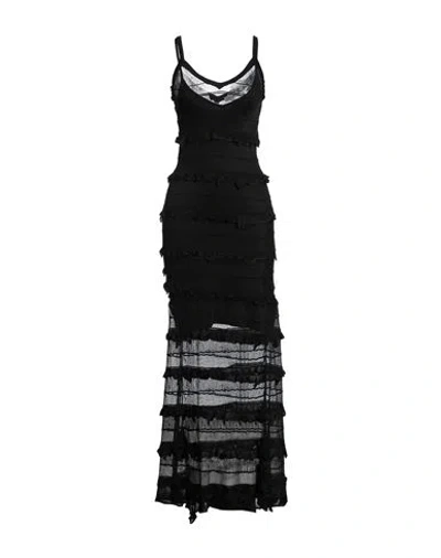 Sandro V-neck Lace Maxi Dress In Black