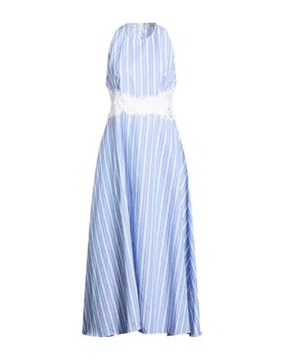Sandro Woman Maxi Dress Blue Size 4 Cotton, Linen