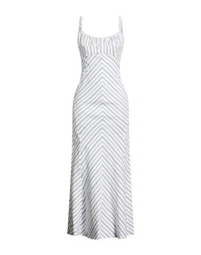 Sandro Woman Maxi Dress Blue Size 4 Viscose, Cotton, Linen In White