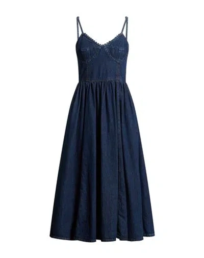 Sandro Woman Maxi Dress Blue Size 8 Cotton