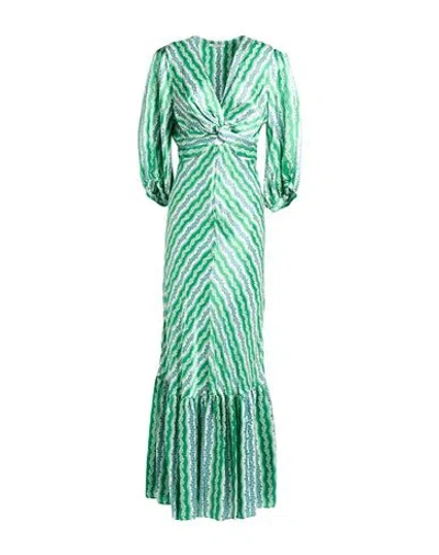 Sandro Woman Maxi Dress Green Size 8 Viscose In Multi