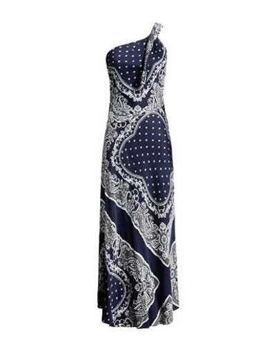Sandro Woman Maxi Dress Navy Size 10 Viscose In Blue