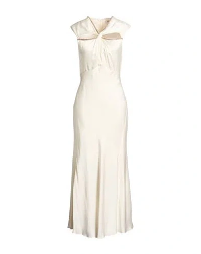 Sandro Woman Maxi Dress Off White Size 2 Viscose In Neutral