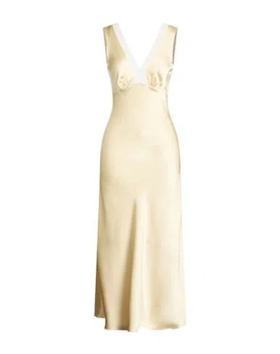 Sandro Woman Maxi Dress Pastel Yellow Size 10 Polyester In Neutral