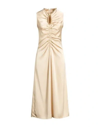 Sandro Woman Maxi Dress Sand Size 10 Polyester In Neutral