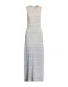 Sandro Woman Maxi Dress Sand Size 10 Viscose, Metallic Fiber In Beige