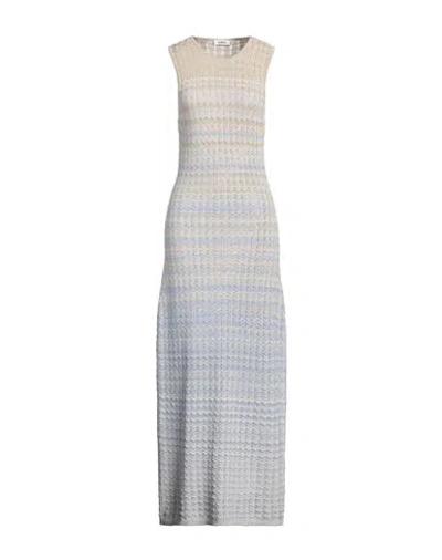 Sandro Woman Maxi Dress Sand Size 10 Viscose, Metallic Fiber In Beige