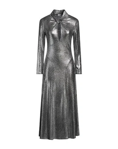 Sandro Woman Maxi Dress Silver Size 10 Polyamide, Elastane, Polyester