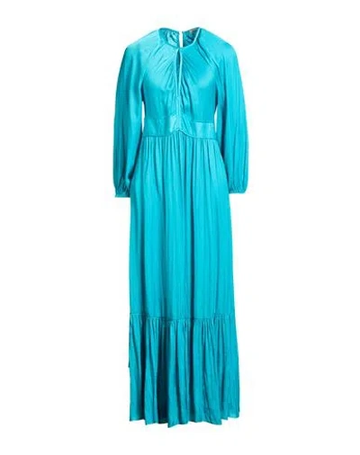 Sandro Woman Maxi Dress Turquoise Size 4 Polyester In Blue
