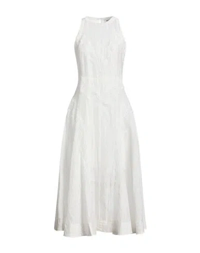 Sandro Woman Maxi Dress White Size 10 Linen, Polyester