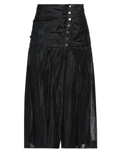 Sandro Woman Midi Skirt Black Size 4 Linen, Polyester