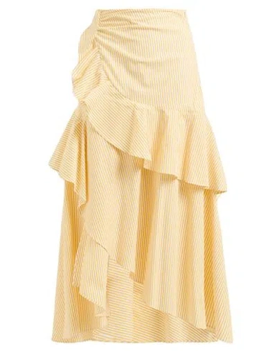 Sandro Woman Maxi Skirt Yellow Size 10 Cotton