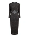 Sandro Woman Midi Dress Black Size 10 Polyamide, Elastane, Metallic Fiber In Black