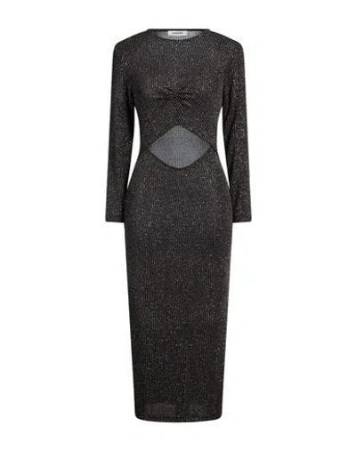 Sandro Woman Midi Dress Black Size 10 Polyamide, Elastane, Metallic Fiber