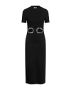 Sandro Midikleid Aus Geripptem Stretch-baumwoll-jersey Mit Kristallverzierung Und Cut-outs In Black