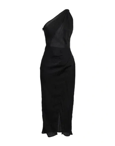 Sandro Woman Midi Dress Black Size 8 Acetate, Polyamide