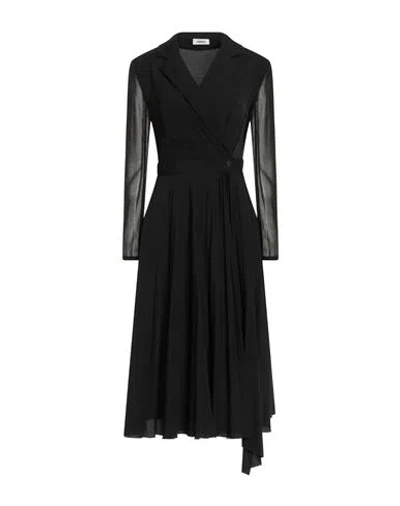 Sandro Woman Midi Dress Black Size 8 Polyester