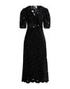 Sandro Woman Midi Dress Black Size 4 Polyester, Elastane In Black