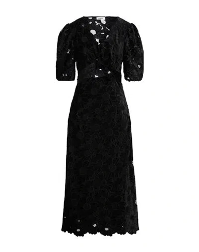Sandro Woman Midi Dress Black Size 4 Polyester, Elastane