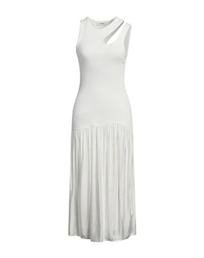 Sandro Woman Midi Dress Ivory Size 2 Viscose, Elastane In White