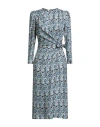 Sandro Woman Midi Dress Light Blue Size 8 Silk In Blue