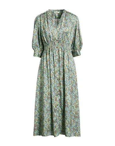 Sandro Woman Midi Dress Light Green Size 10 Polyester In Multi
