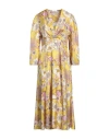 Sandro Woman Midi Dress Lime Green Size 8 Silk