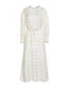 Sandro Woman Midi Dress Off White Size 8 Viscose, Silk In White