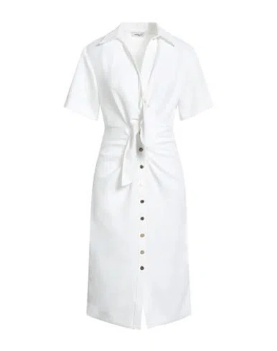 Sandro Woman Midi Dress White Size 6 Polyester