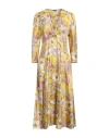 Sandro Woman Midi Dress Yellow Size 8 Silk In Yellow
